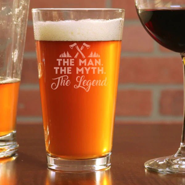 Drinking Glass The Man, Myth, Legend - Design: THEMAN by Groovy Groomsmen Gifts