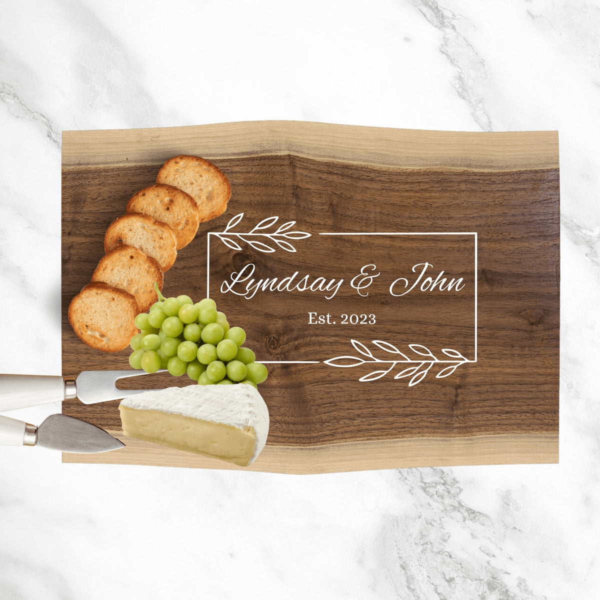 Custom Cutting Board Elegant Black Walnut Custom Cutting Board by Groovy Groomsmen Gifts