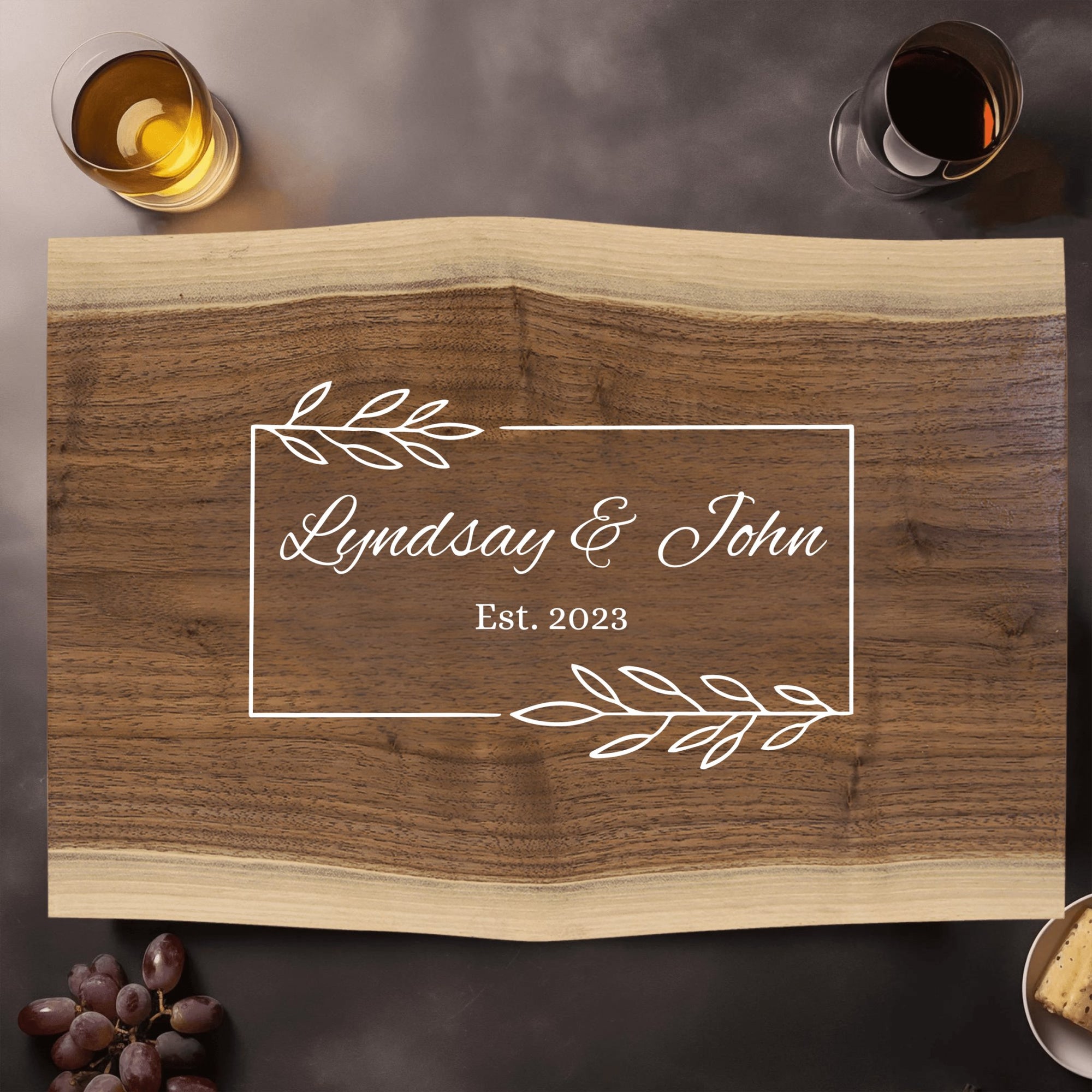 Custom Cutting Board Elegant Black Walnut Custom Cutting Board by Groovy Groomsmen Gifts