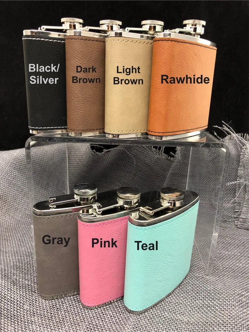 Engraved Flask and Shot Glass Set - Groovy Groomsmen Gifts