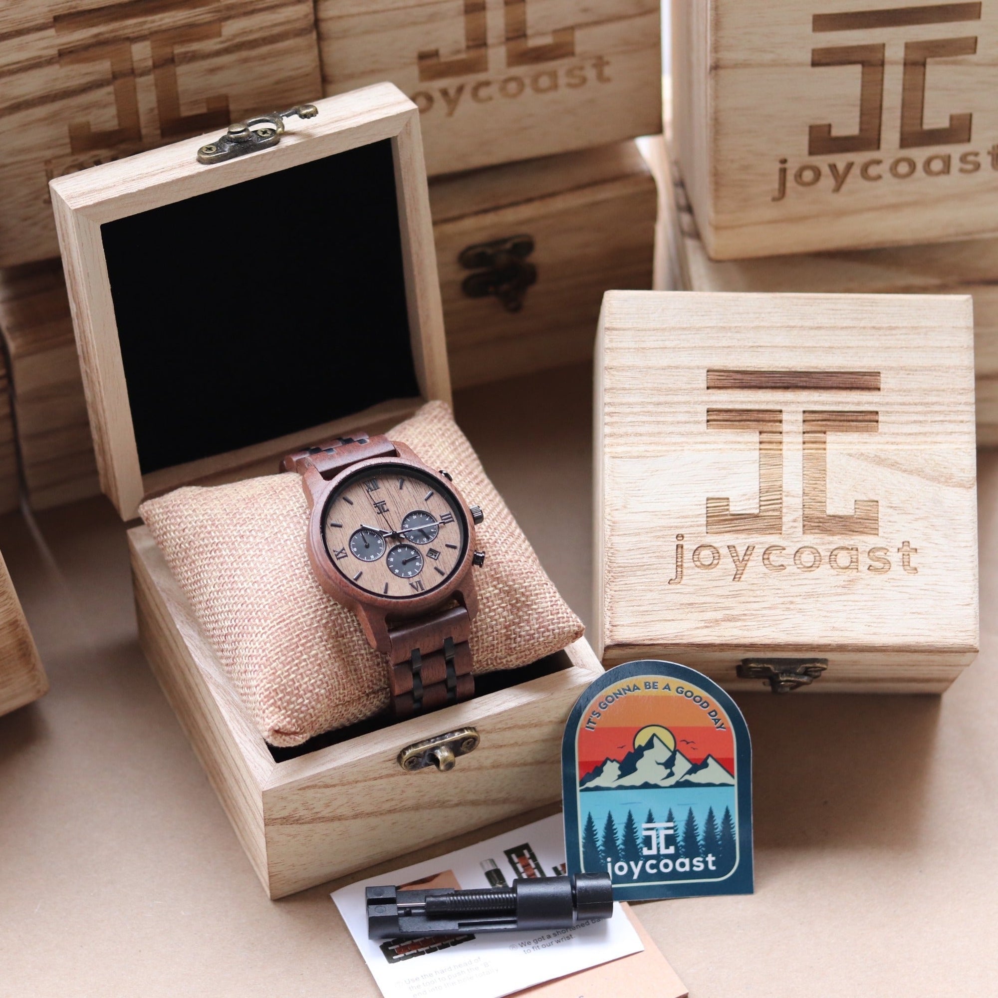 Wooden Watch Espresso | Walnut Chronograph by Groovy Groomsmen Gifts