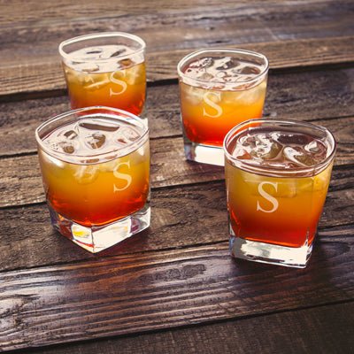 Whiskey Glasses Fashionable Four by Groovy Groomsmen Gifts