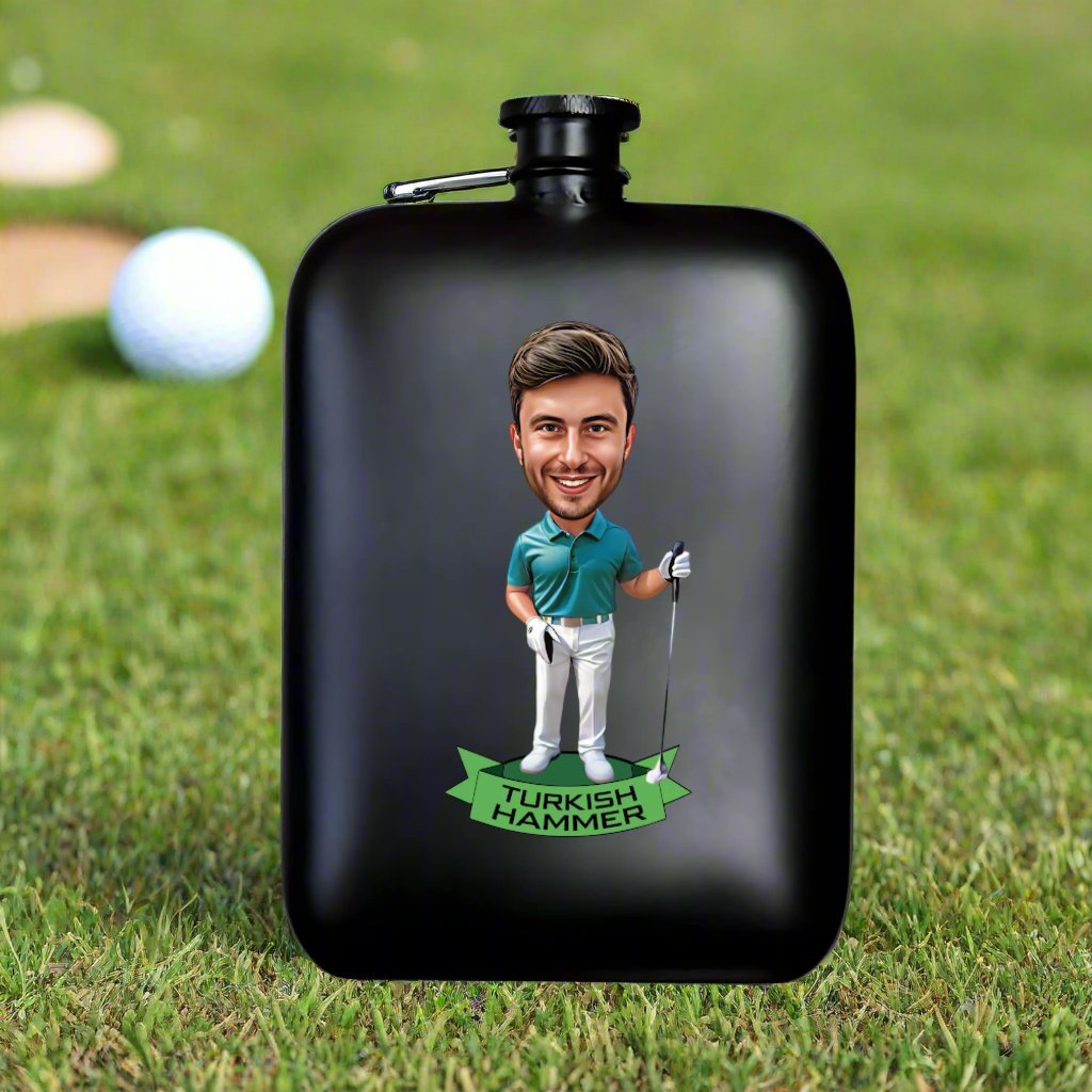 Flask Fairway Face Flask by Groovy Groomsmen Gifts