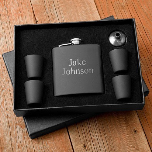 Flask Set Shots on the Go by Groovy Groomsmen Gifts