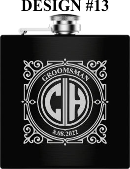 Flasks Custom Groomsmen Flask Set by Groovy Groomsmen Gifts