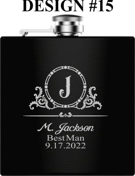 Flasks Custom Groomsmen Flask Set by Groovy Groomsmen Gifts