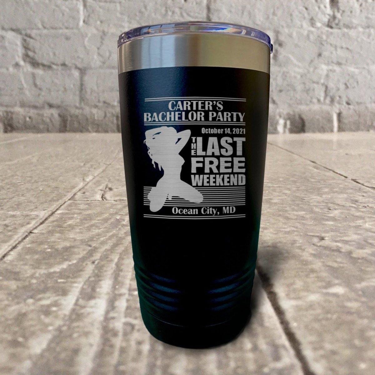 Flasks Last Free Weekend Tumbler by Groovy Groomsmen Gifts