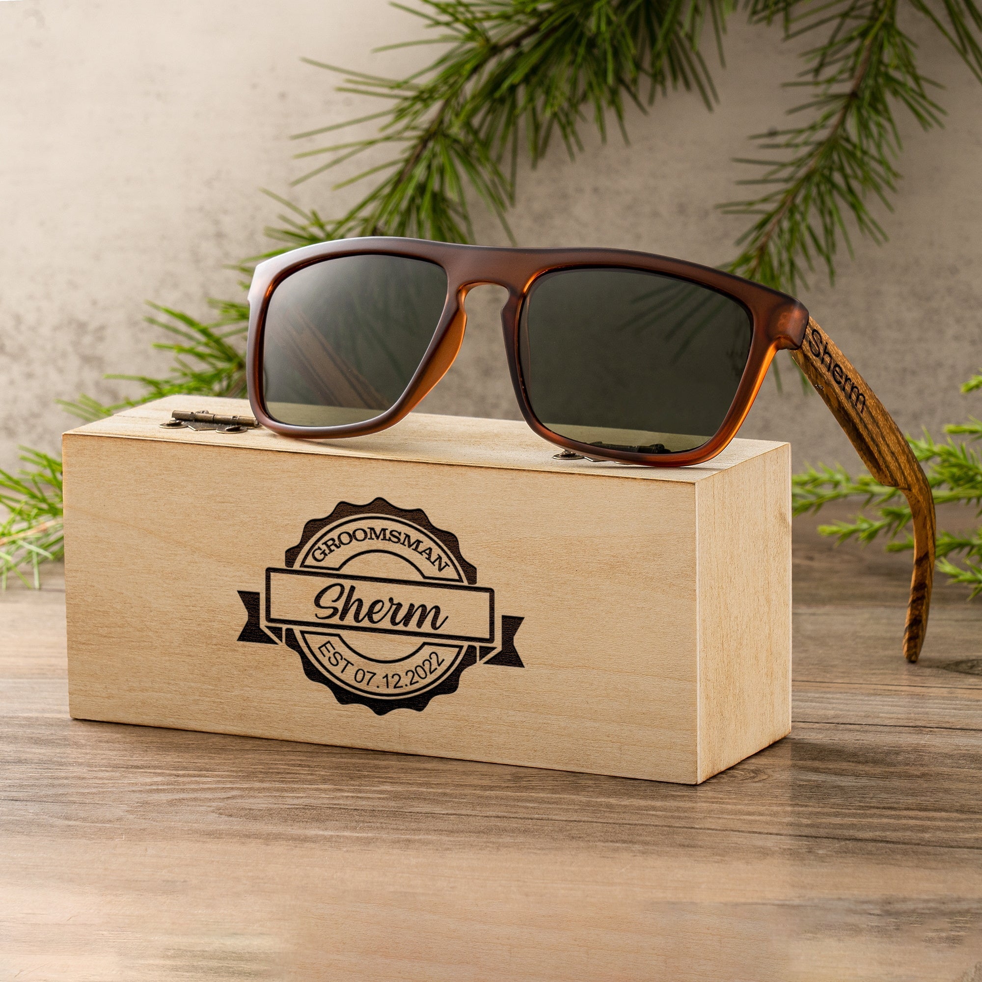 Sunglasses Forest Wayfarers by Groovy Groomsmen Gifts