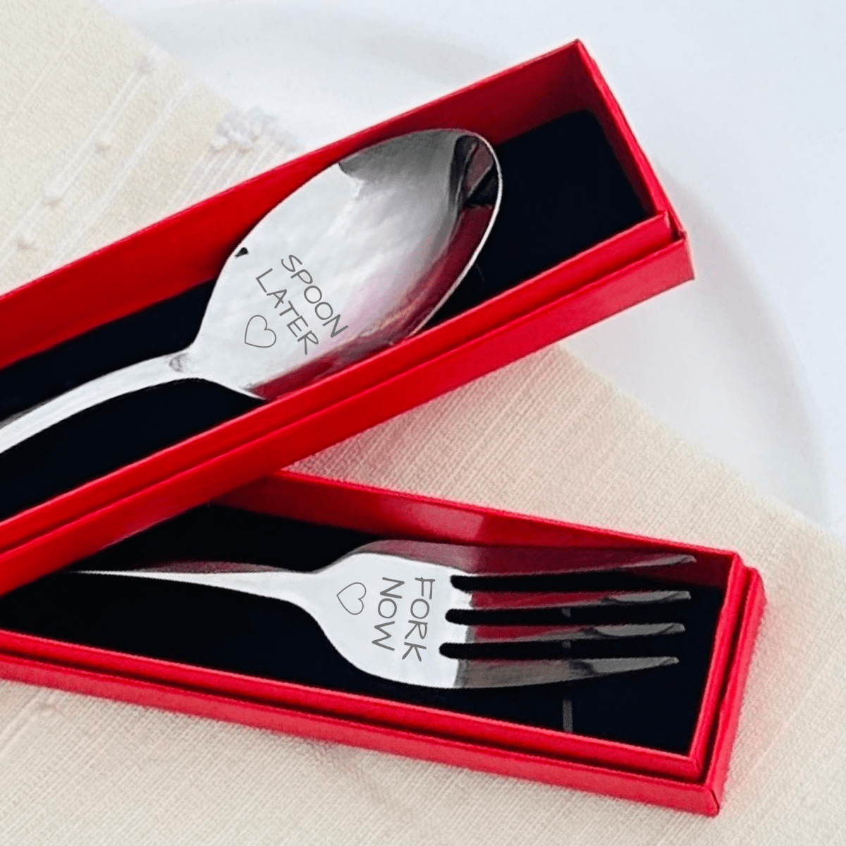 Gift Box Fork Now - Spoon Later by Groovy Groomsmen Gifts