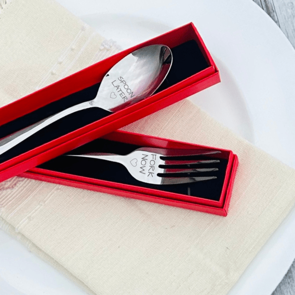 Gift Box Fork Now - Spoon Later by Groovy Groomsmen Gifts