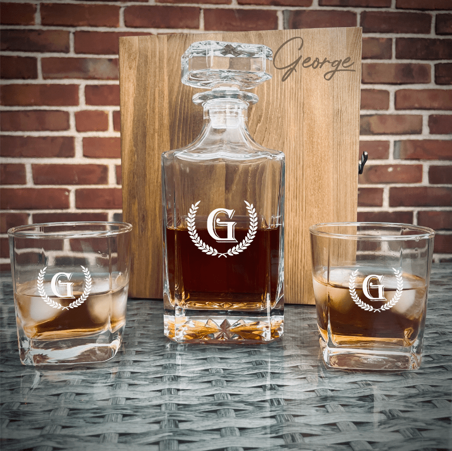 Gift Set Personalized Decanter Gift Box Set by Groovy Groomsmen Gifts