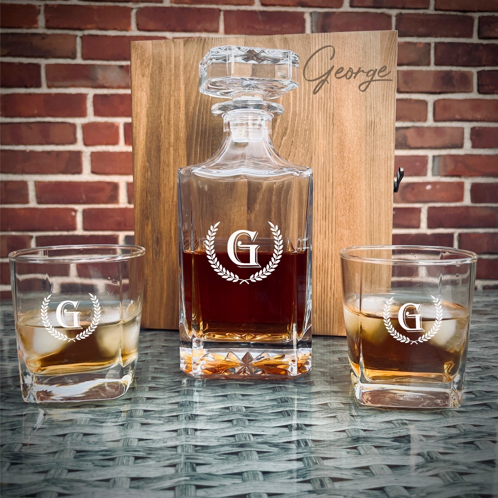 Gift Set Personalized Decanter Gift Box Set by Groovy Groomsmen Gifts