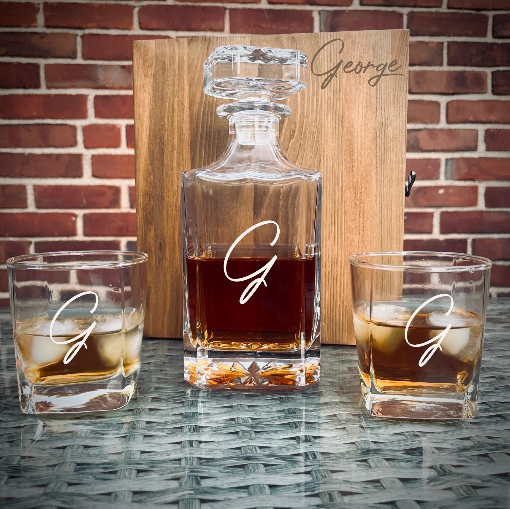 Gift Set Personalized Decanter Gift Box Set by Groovy Groomsmen Gifts