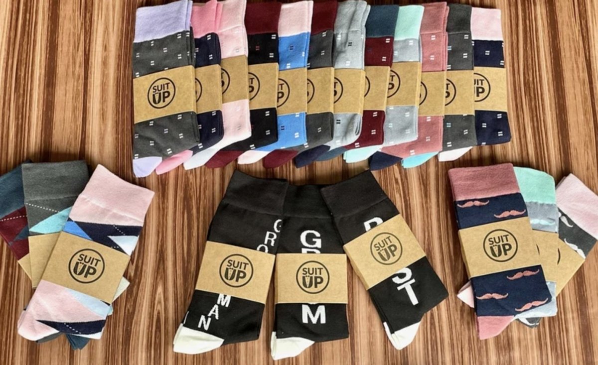 Gift Sets Groomsman Socks & Koozie Set by Groovy Groomsmen Gifts