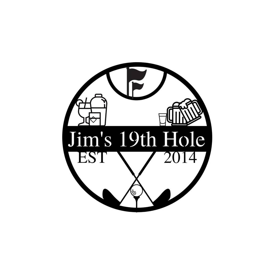 Golf 19th Hole Pub Sign by Groovy Groomsmen Gifts