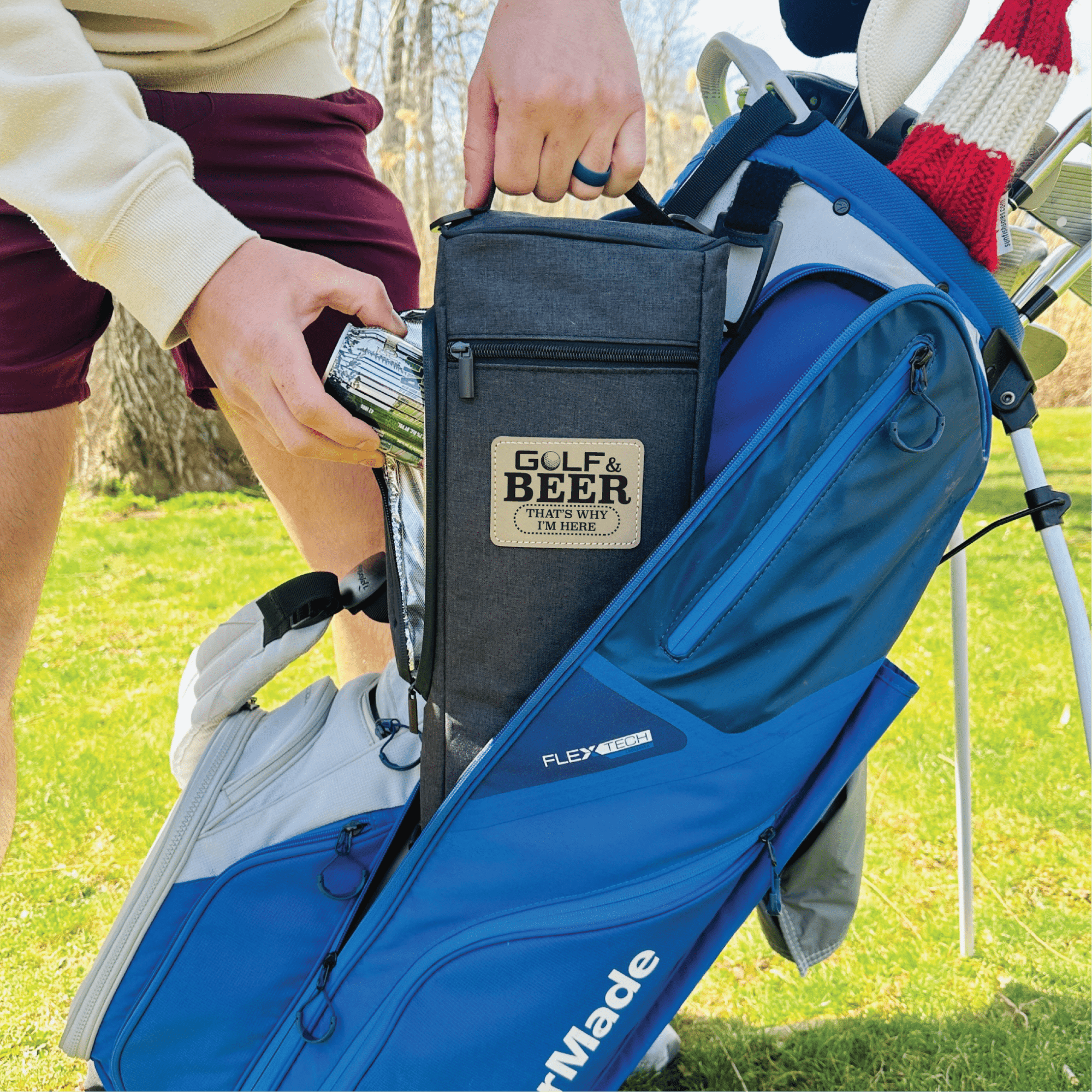 Golf & Beer Is Why I'm Here Cooler by Groovy Groomsmen Gifts