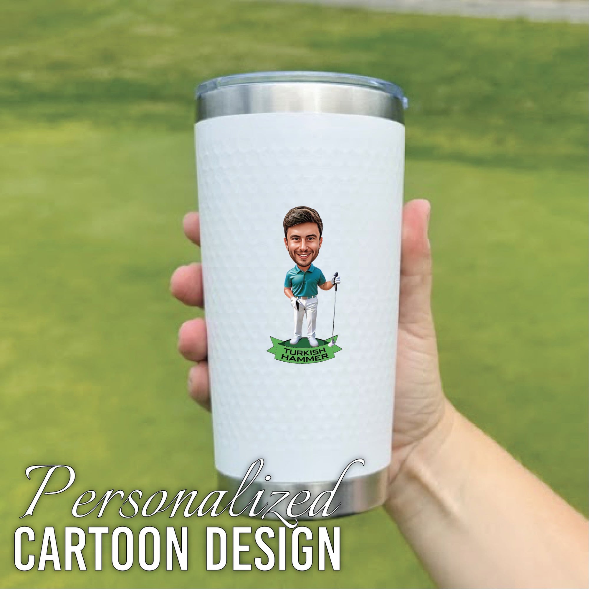 Golf Caricature Tumbler by Groovy Groomsmen Gifts