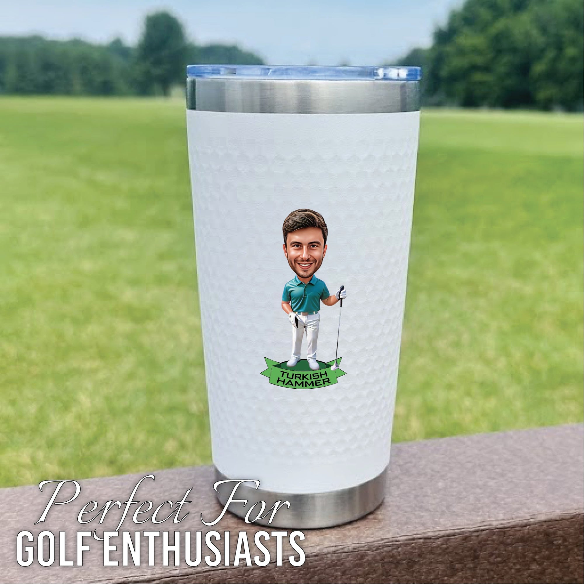 Golf Caricature Tumbler by Groovy Groomsmen Gifts