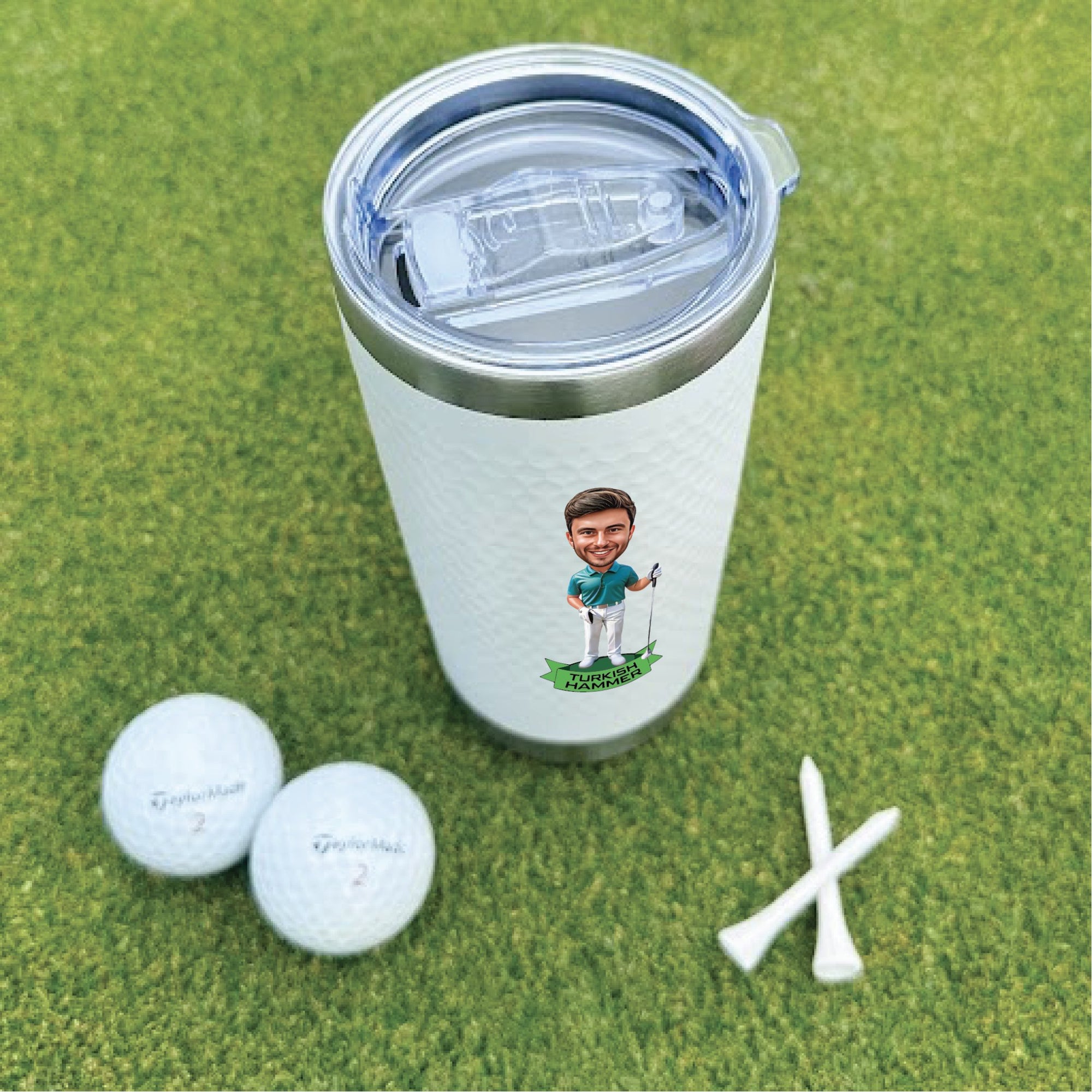 Golf Caricature Tumbler by Groovy Groomsmen Gifts