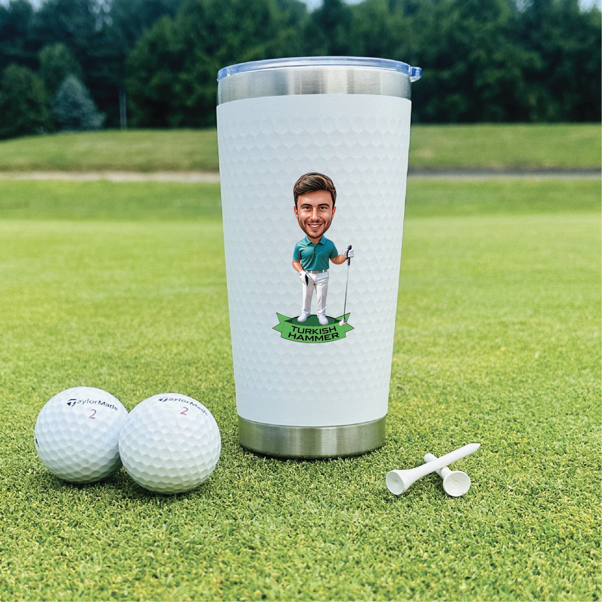 Golf Caricature Tumbler by Groovy Groomsmen Gifts