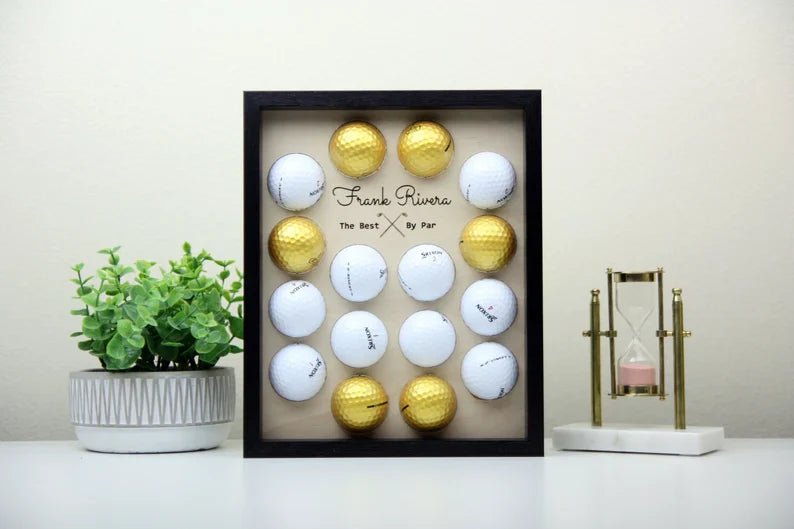 Golf Custom Golf Ball Display Frame by Groovy Groomsmen Gifts