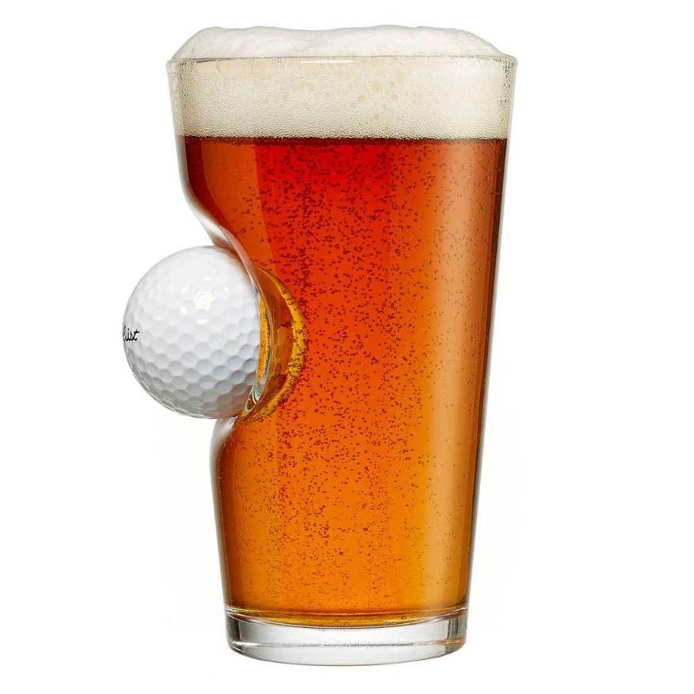 Golf Golf Ball Pint Glass by Groovy Groomsmen Gifts