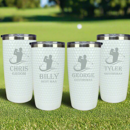 Golf Grooms Crew Golf Ball Tumbler by Groovy Groomsmen Gifts