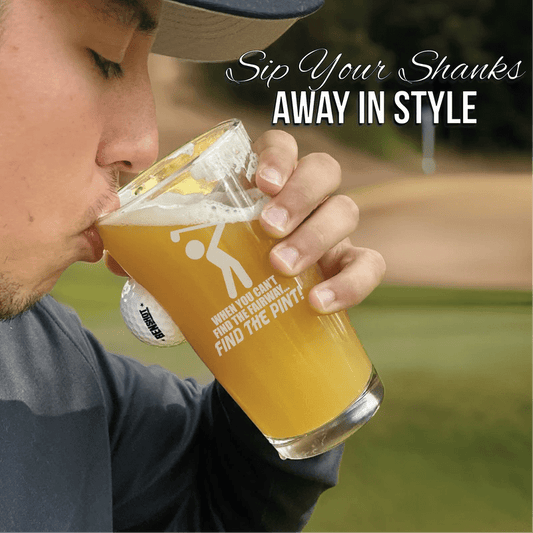 golf Swing and Sip Golf Ball Pint Glass by Groovy Groomsmen Gifts