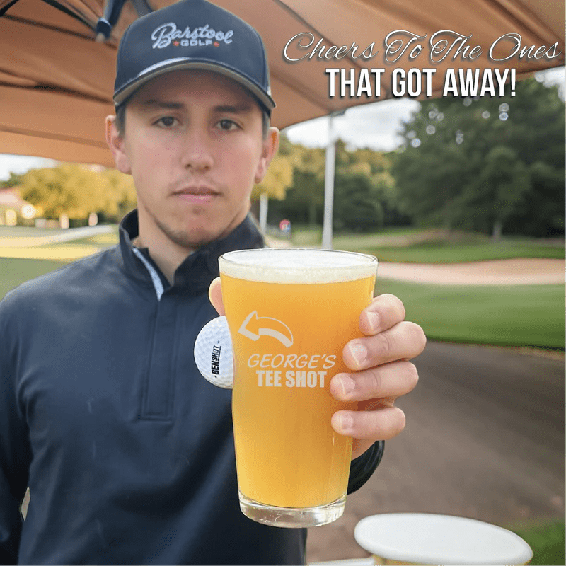 golf Swing and Sip Golf Ball Pint Glass by Groovy Groomsmen Gifts