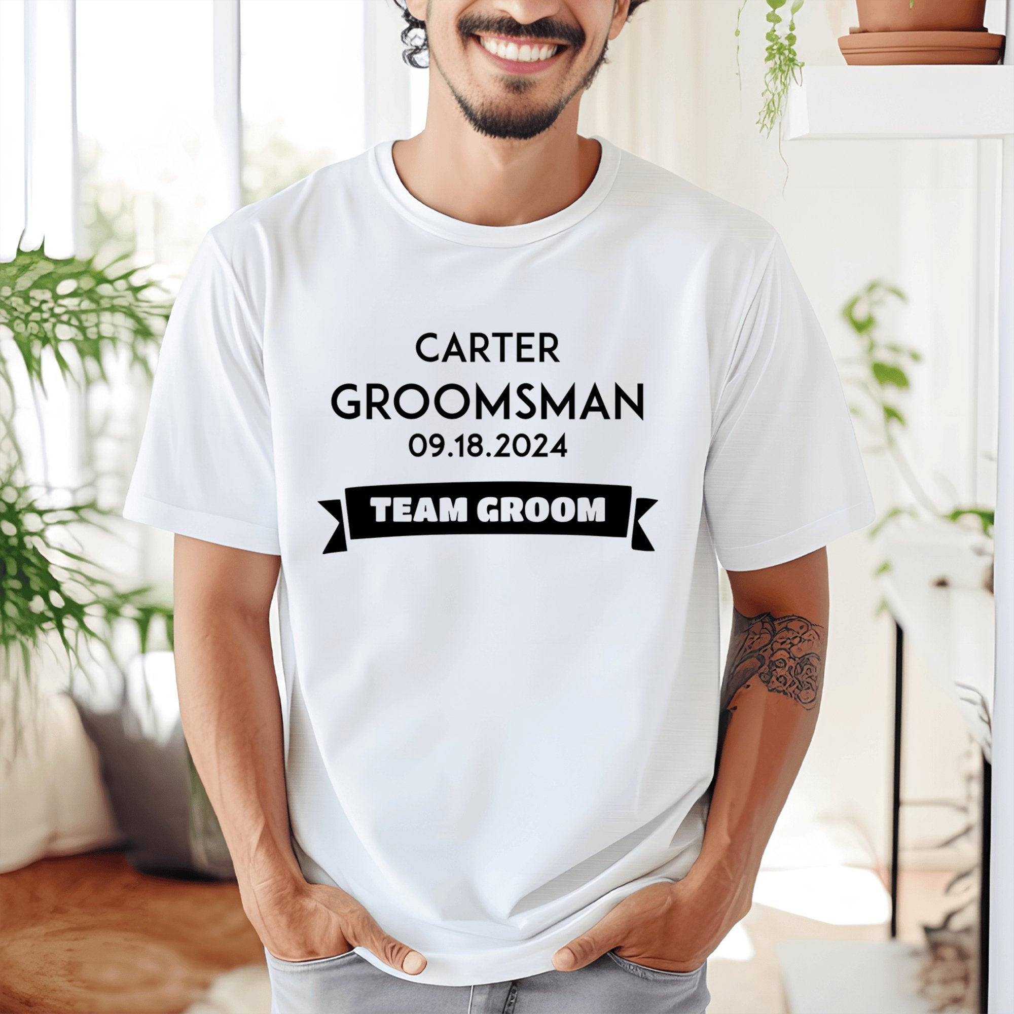 Groomsman Mens T Shirt Groom Team Mens T Shirt by Groovy Groomsmen Gifts