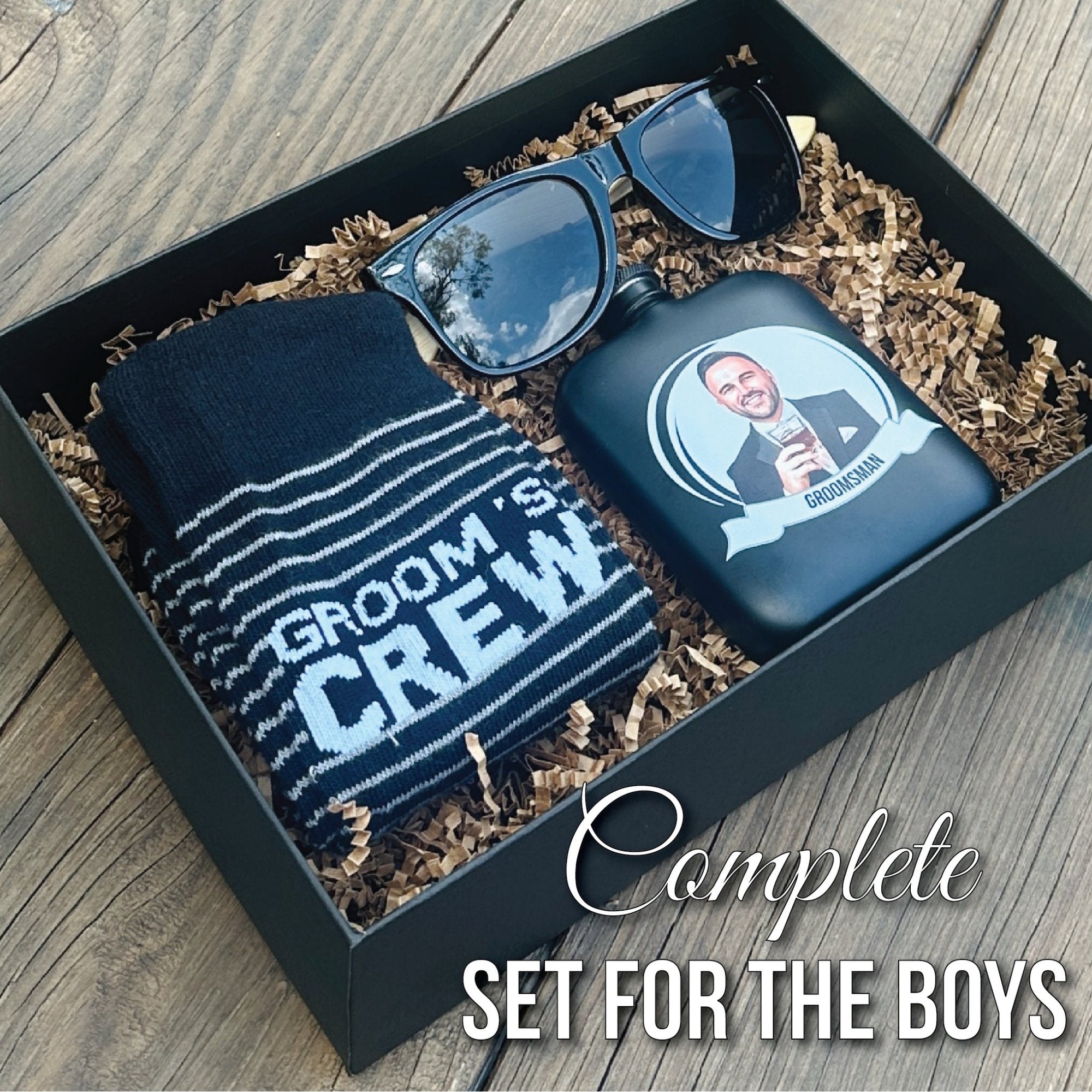 Box Set Groom's Crew Gift Set by Groovy Groomsmen Gifts