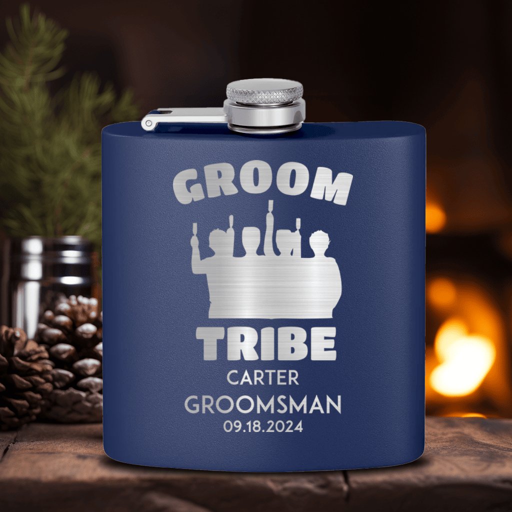 Groomsman Flasks Grooms Tribe Flask by Groovy Groomsmen Gifts