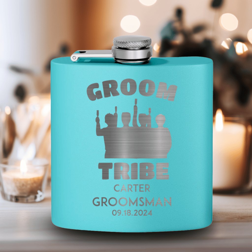 Groomsman Flasks Grooms Tribe Flask by Groovy Groomsmen Gifts