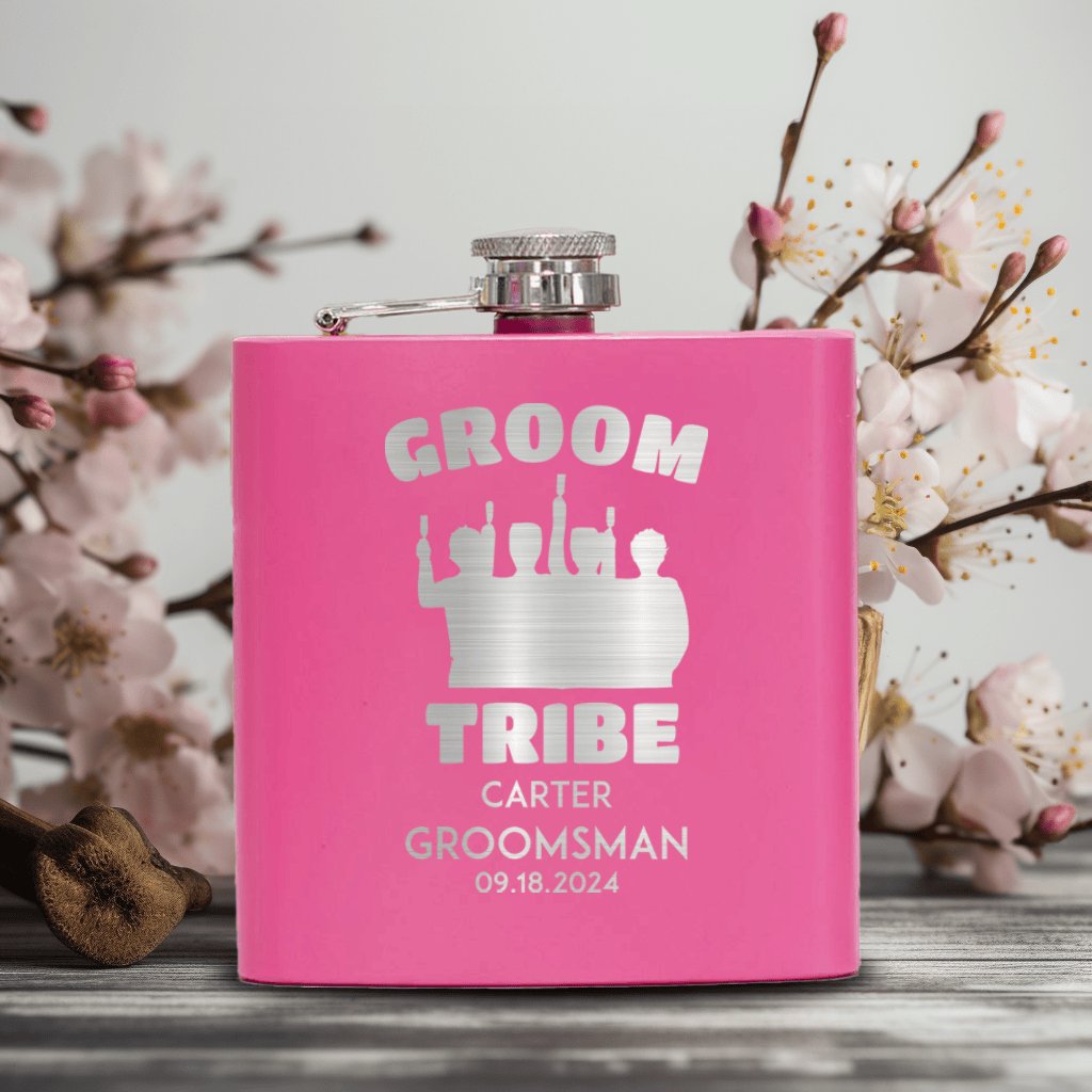 Groomsman Flasks Grooms Tribe Flask by Groovy Groomsmen Gifts