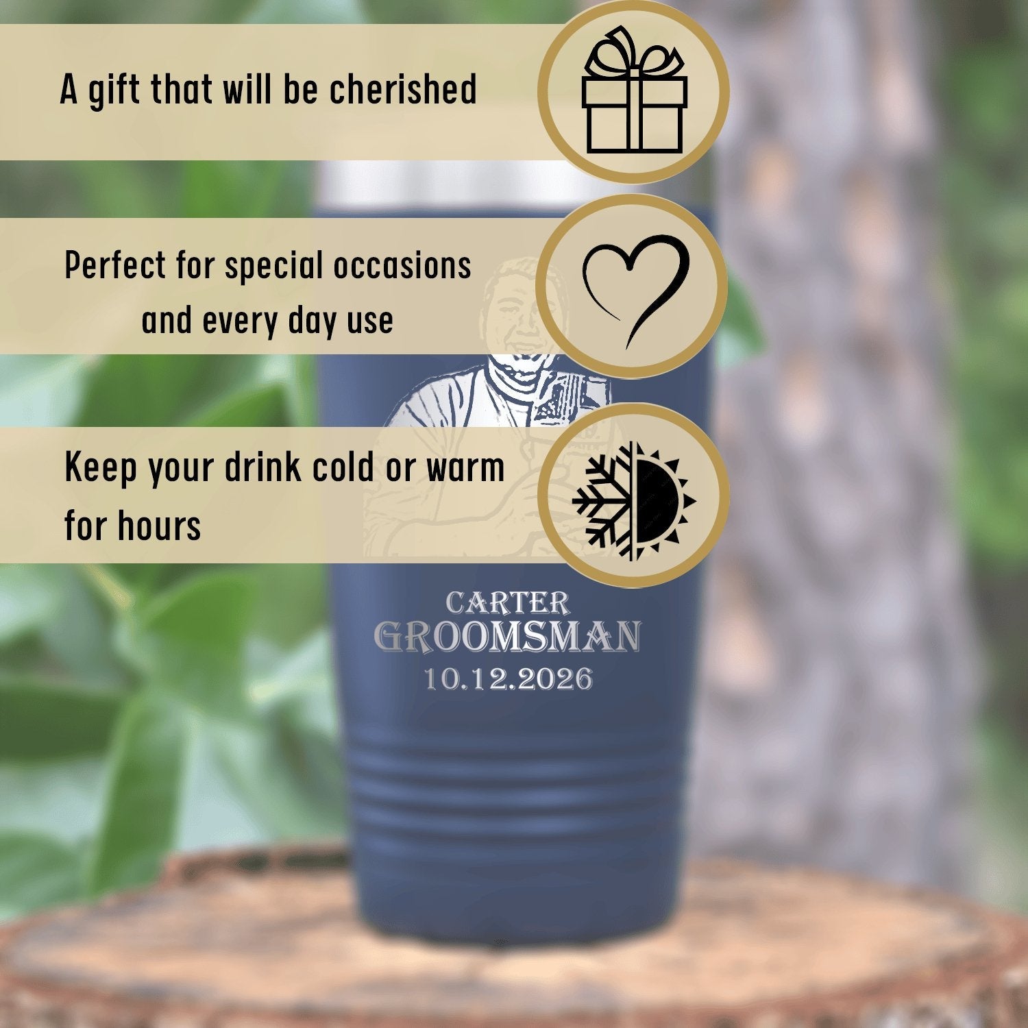 Groomsman Tumblers Custom Photo Groomsman Tumbler by Groovy Groomsmen Gifts