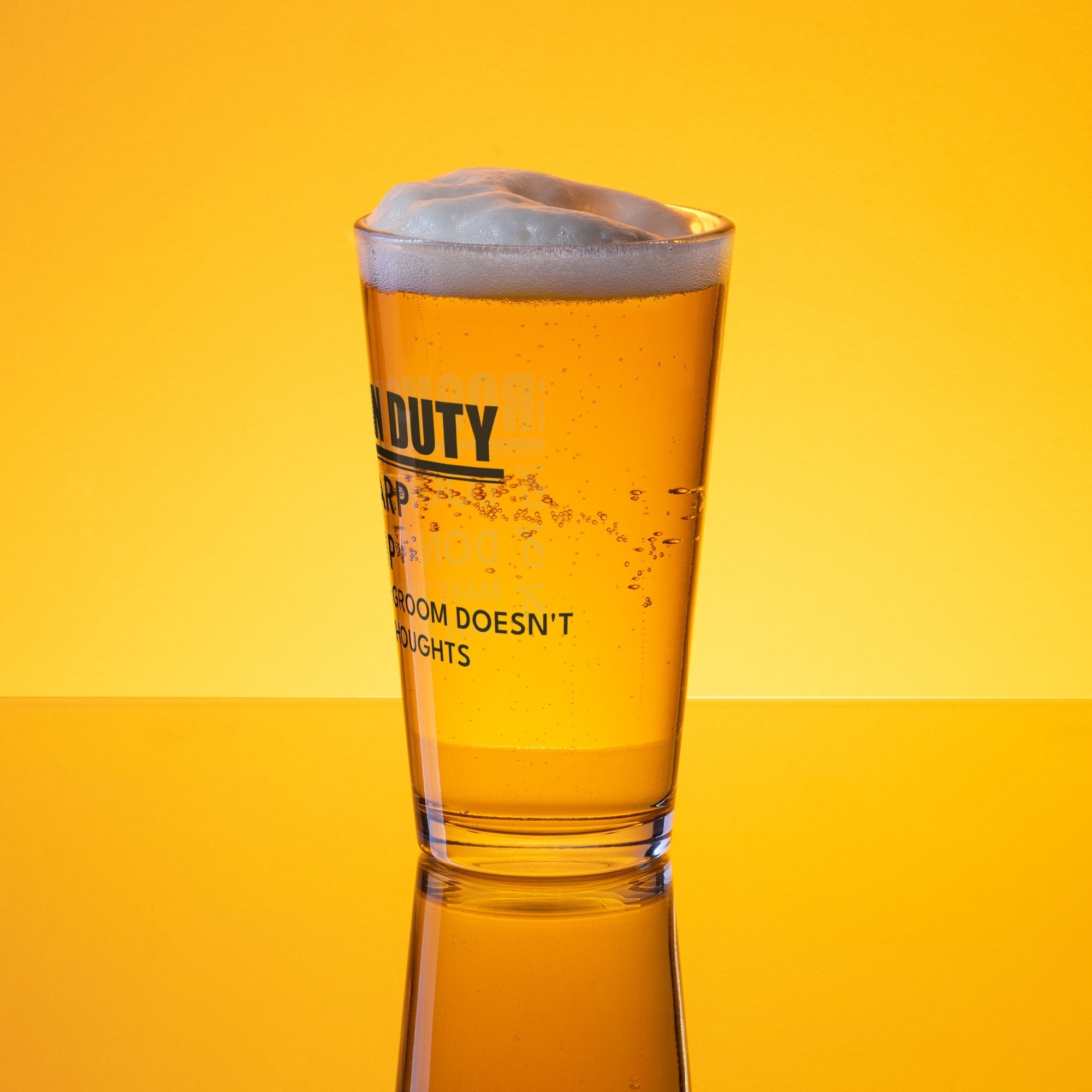 Groomsmen Duty Pint Glass by Groovy Groomsmen Gifts