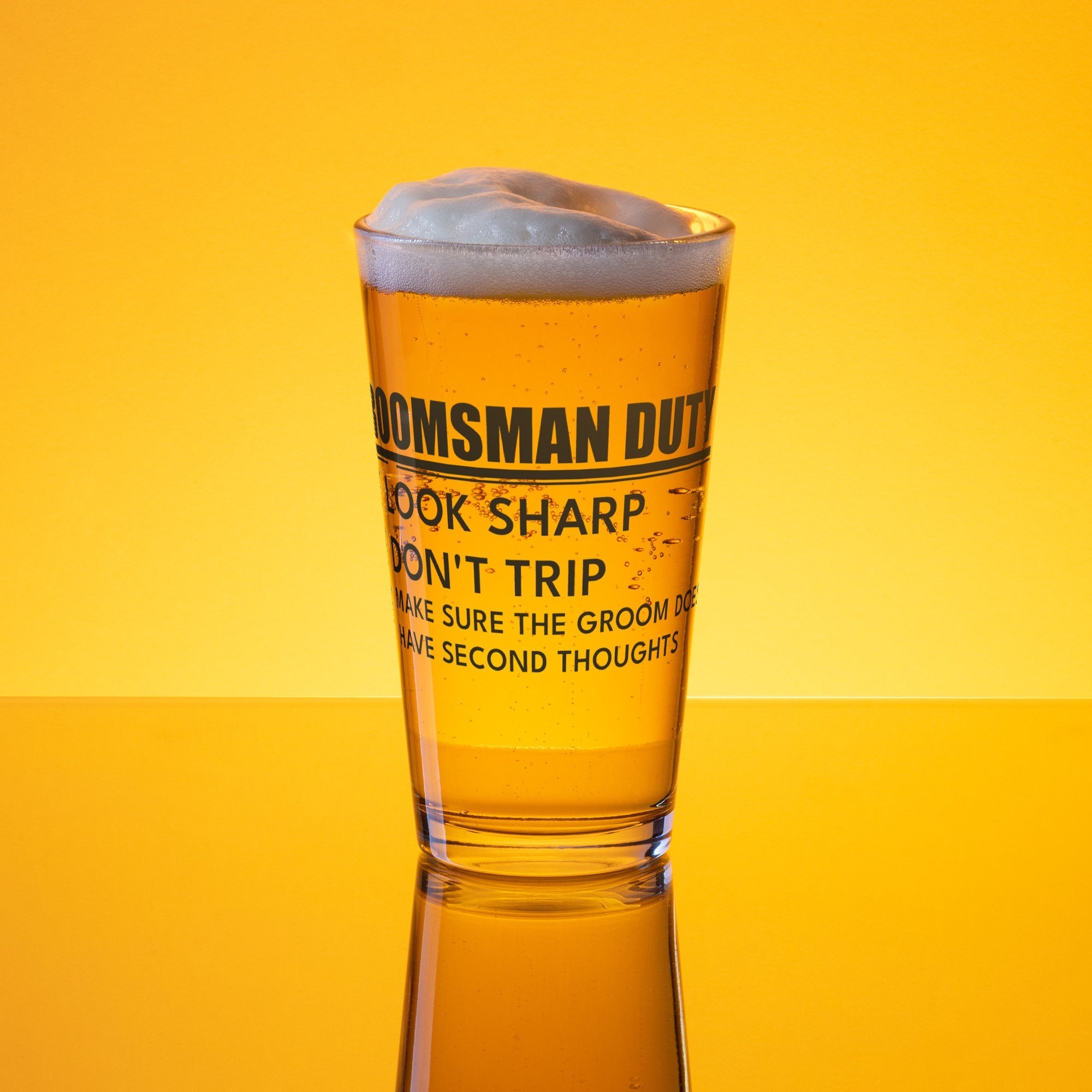 Groomsmen Duty Pint Glass by Groovy Groomsmen Gifts