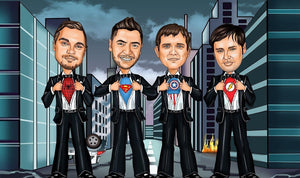 groomsmen gifts Groomsmen Group Caricature by Groovy Groomsmen Gifts