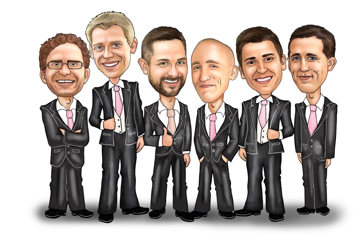 groomsmen gifts Groomsmen Group Caricature by Groovy Groomsmen Gifts