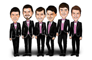 groomsmen gifts Groomsmen Group Caricature by Groovy Groomsmen Gifts