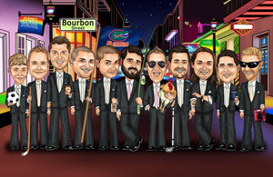 groomsmen gifts Groomsmen Group Caricature by Groovy Groomsmen Gifts