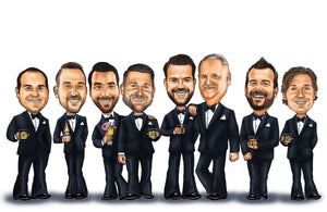 groomsmen gifts Groomsmen Group Caricature by Groovy Groomsmen Gifts