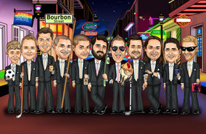 groomsmen gifts Groomsmen Group Caricature by Groovy Groomsmen Gifts