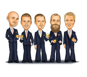 groomsmen gifts Groomsmen Group Caricature by Groovy Groomsmen Gifts