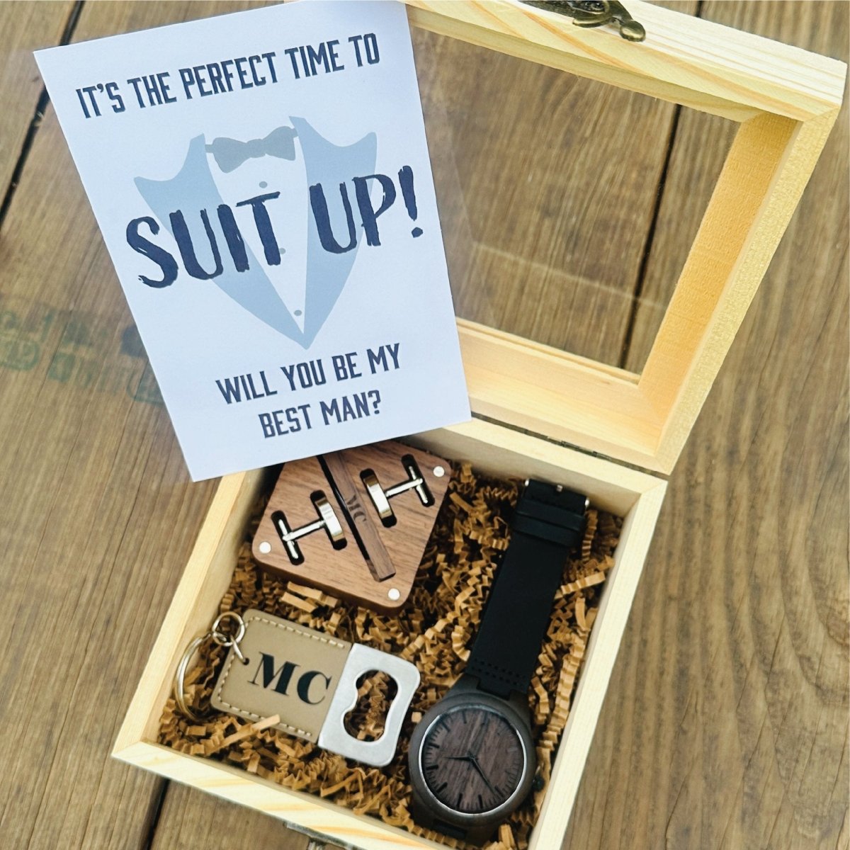 Groomsmen Proposal Groomsmen&#39;s Gratitude: Personalized Proposal Gift Box by Groovy Groomsmen Gifts