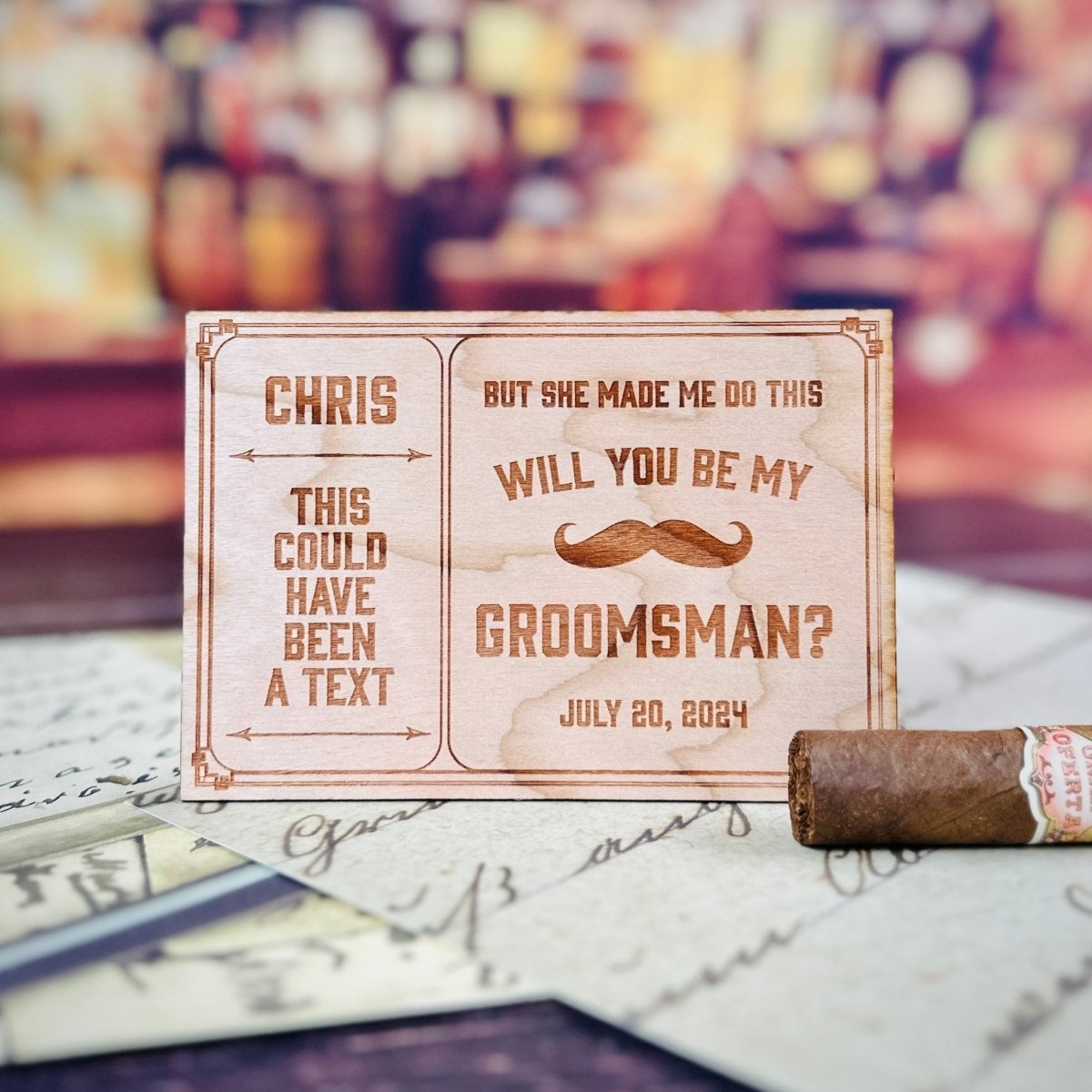 Groomsmen Proposal Mustache Groomsmen Proposal Card by Groovy Groomsmen Gifts