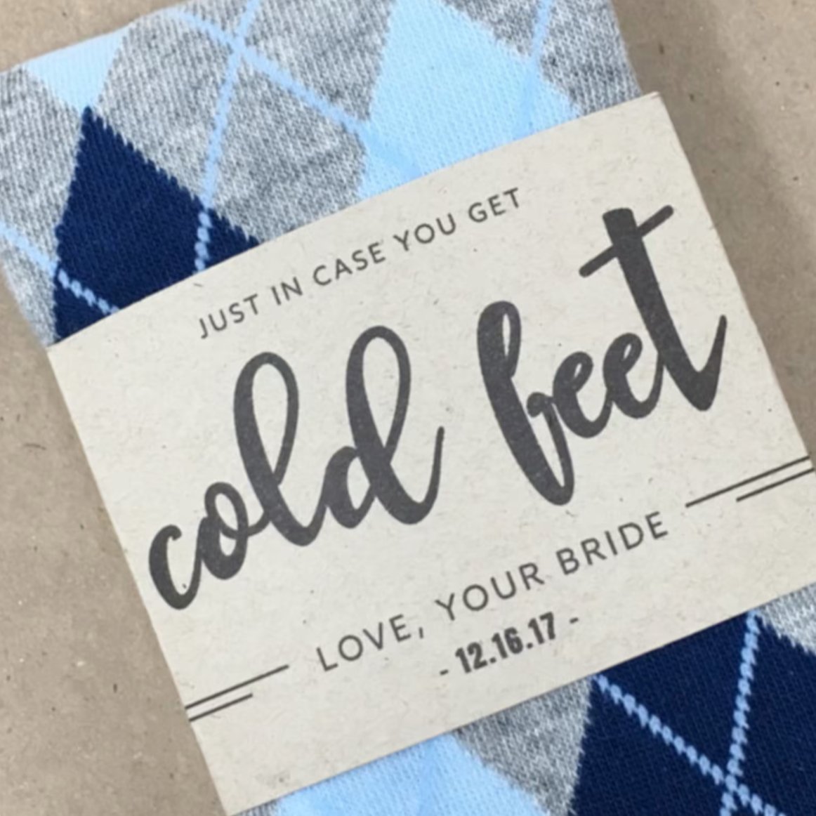 Groomsmen Socks Cold Feet And Warm Heart by Groovy Groomsmen Gifts