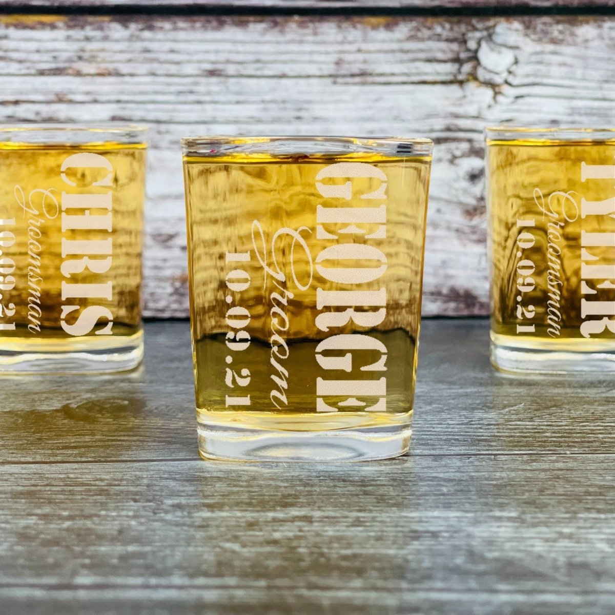 Groovy Laser Personalized Big Gulp Shot Glasses by Groovy Groomsmen Gifts