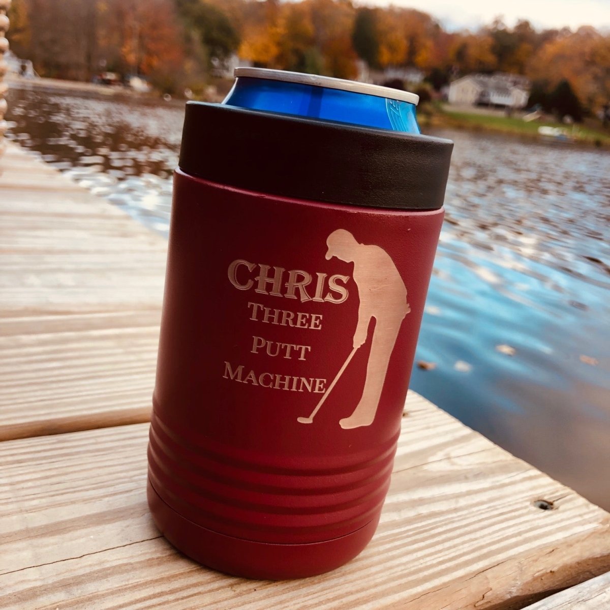 Groovy Laser Personalized Koozies with Groomsmen Designs by Groovy Groomsmen Gifts