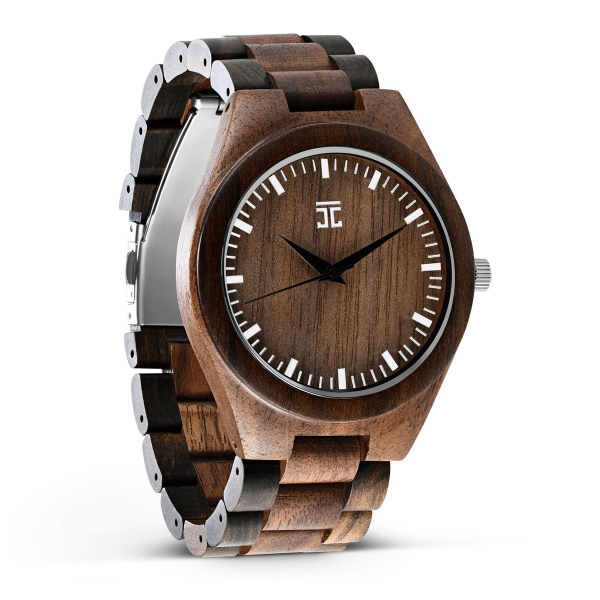 Wooden Watch Hex | Walnut &amp; Dark Sandalwood by Groovy Groomsmen Gifts